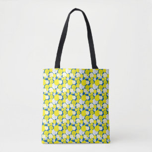 Snäckan Nantucket Scallop Tote - blått/gult Tygkasse