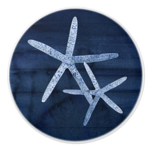 Snäckan Rustic Blue White Wood Knopp