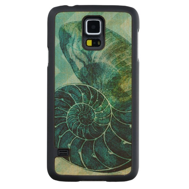Snäckan spiral Turcos Conch Conch Carved Lönn Galaxy S5 Skal (Baksidan)