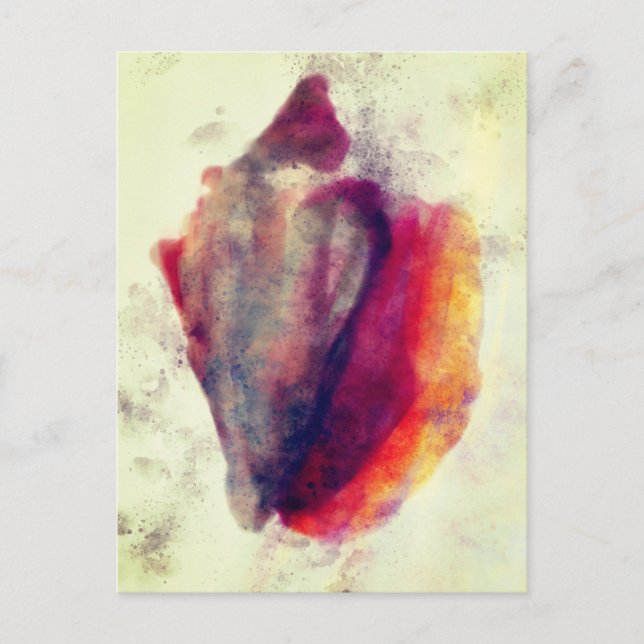 Snäckan Watercolor Gastropod Burgundy Guld Snigel Vykort (Framsida)