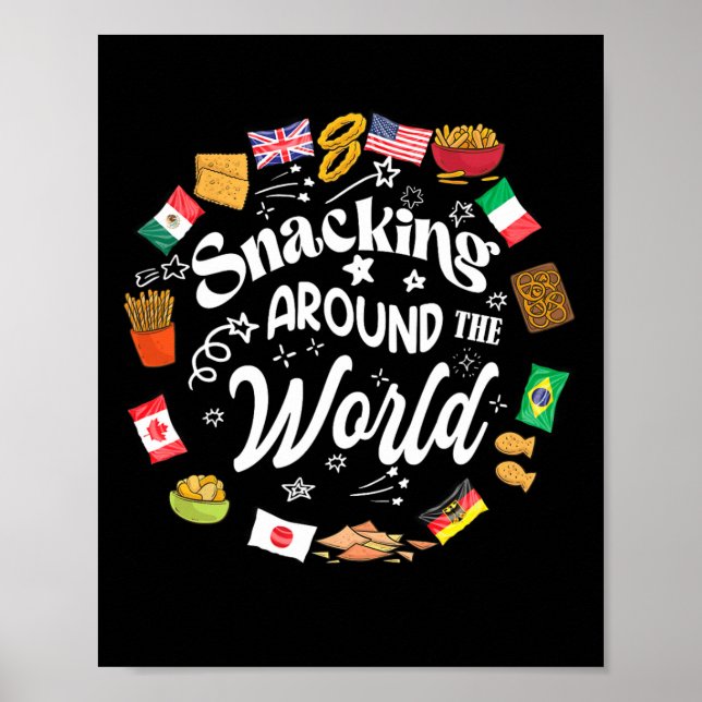 Snackning av facering av Värld runt på shaka Poster (Framsidan)