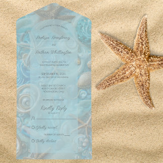 Snäckor av Aqua och Tan samt Starfish