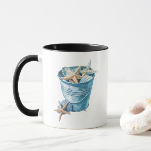 Snäckor - Blå vattenfärgsdesign Mugg