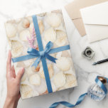 Snäckor Cream Sand Ivory Beach Wedding Presentpapper<br><div class="desc">Grödpersika snäckor strand elfenben bröllop möhippa födelsedag</div>