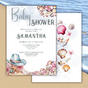 Snäckor för kustnära småbarn (Baby Shower Party Fl Inbjudningar