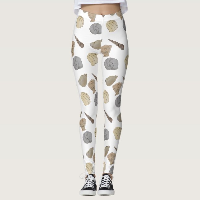 Snäckor för kustvattenfärg leggings (Framsida)