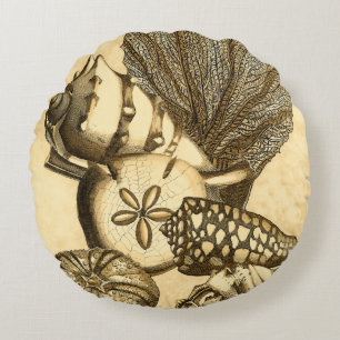 Snäckor för neutralt och korallsamling rund kudde
