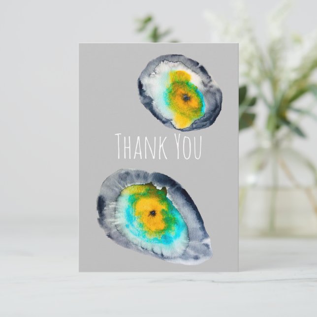 snäckor för ostron med vattenfärgsabstrakt anteckningskort (Stående Fram)