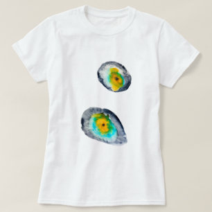 snäckor för ostron med vattenfärgsabstrakt t shirt
