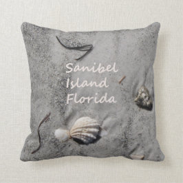 Snäckor för Sanibel öFlorida sand Kudde