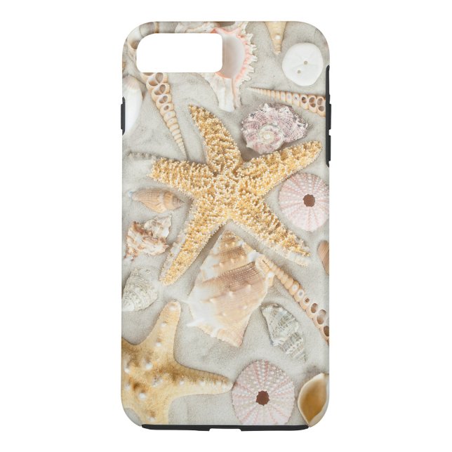 Snäckor för segment Case-Mate iPhone skal (A collection of seashells and a starfish scattered on a sandy beach!)