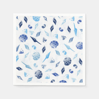 Snäckor i Blue Nautical Beach Motif Pappersservett