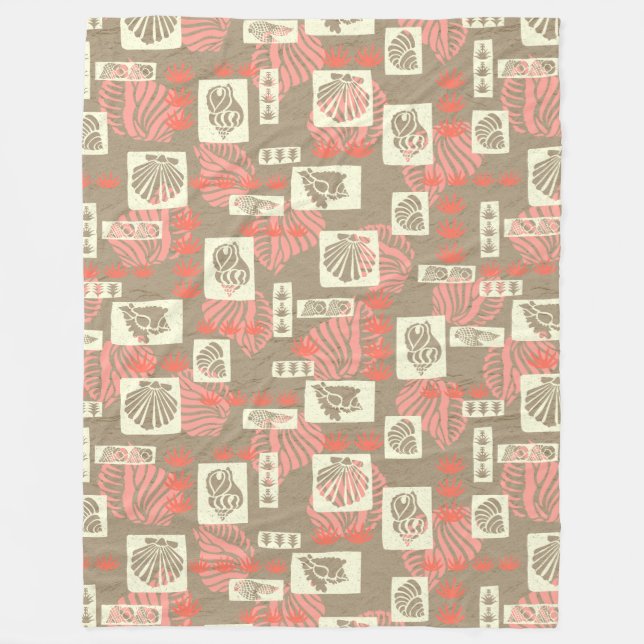 Snäckor i Kua Bay Hawaiian Undersea Fleecefilt (Framsidan)