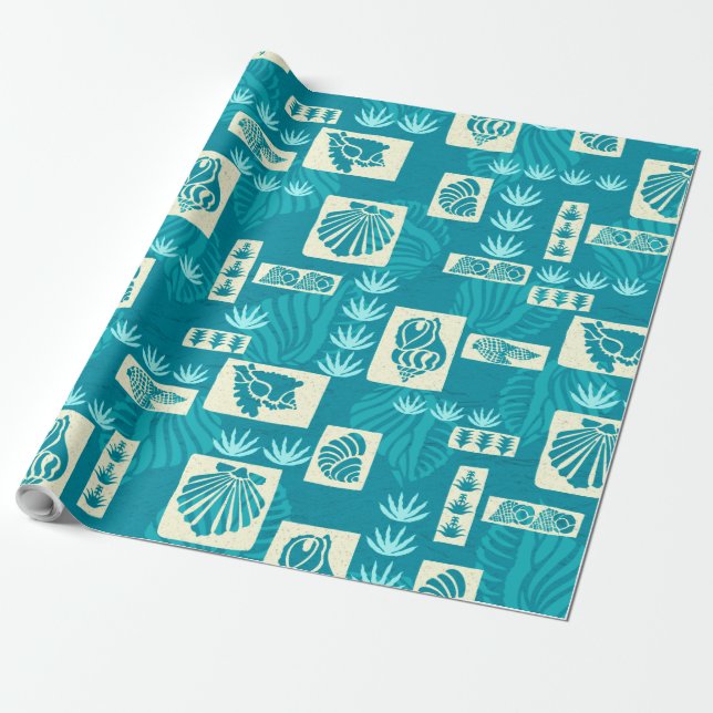 Snäckor i Kua Bay Hawaiian Undersea Presentpapper (Utrullad)