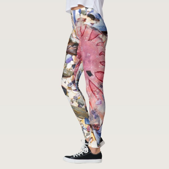 Snäckor Jellyfish Ocean Beach View Leggings (Vänster)