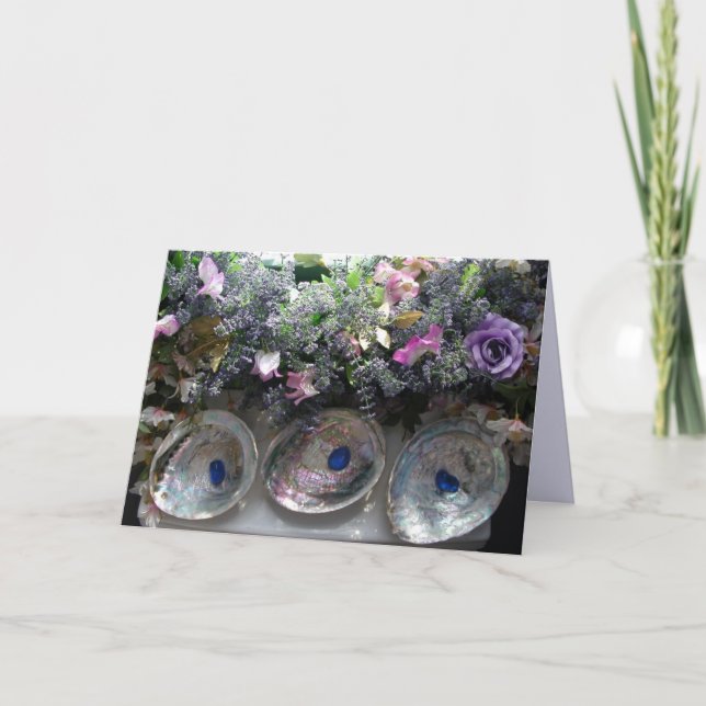 Snäckor och blommor - tacka dig att card tack kort (Framsida)