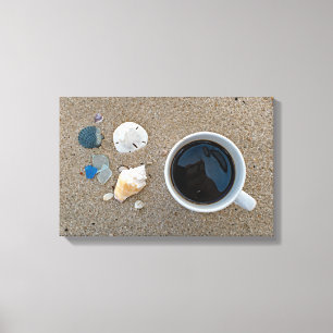 Snäckor och kaffe canvastryck
