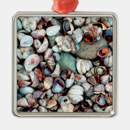 Snäckor och stenar julgransprydnad metall