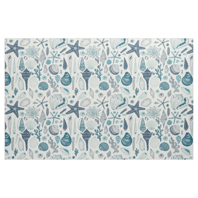 Snäckor på benvita tyg (Fat Quarter)