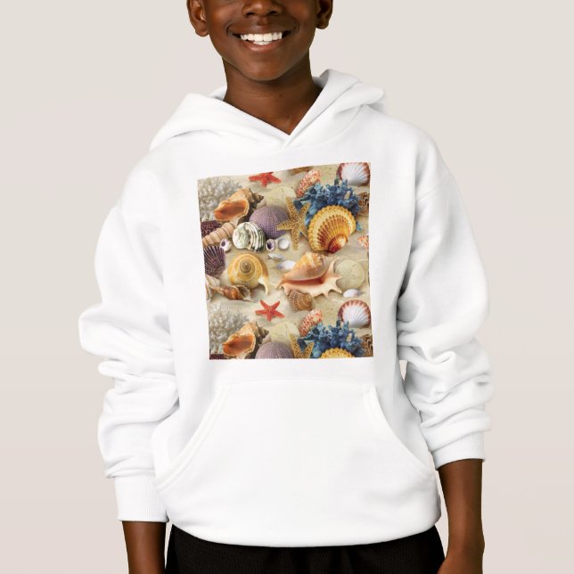Snäckor på strand t shirt (Framsida)