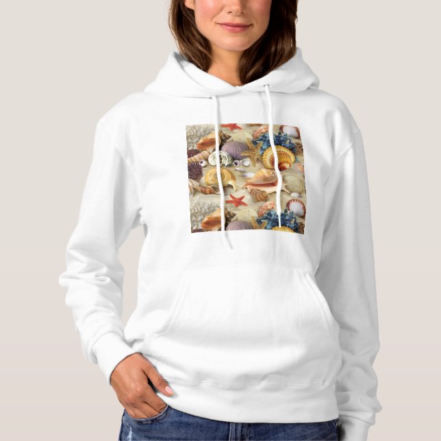 Snäckor på strand t shirt (Framsida)