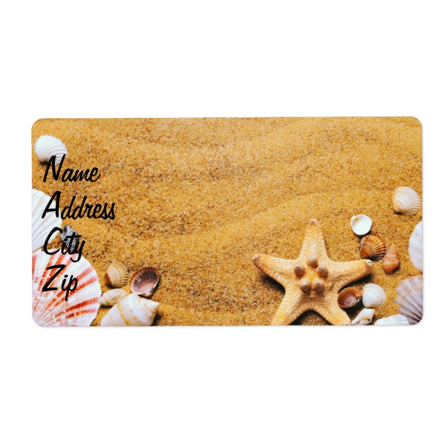 Snäckor på stranden fraktsedel (Framsidan)