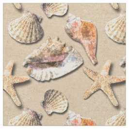 Snäckor på strandsanden tyg