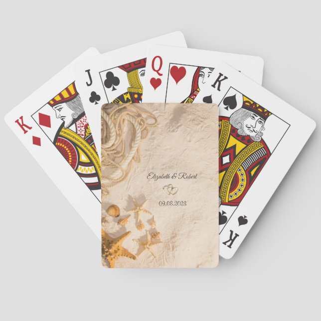 Snäckor Rep Sand Bröllop Casinokort (Baksidan)