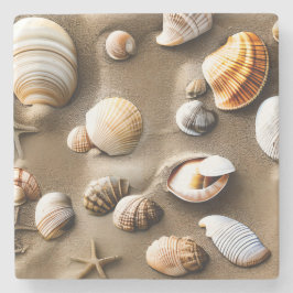 Snäckor Sea Life Beach Ocean Art Decor Stenunderlägg