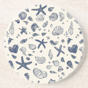 Snäckor & Starfish Sandstone Underlägg - Kustnära