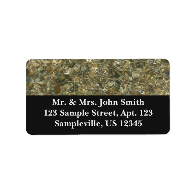 Snäckor under Rippling Vatten Adressetikett (Framsidan)