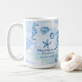 Snäckorna Beach Seahorse Starfish Välkomstfamilj Kaffemugg