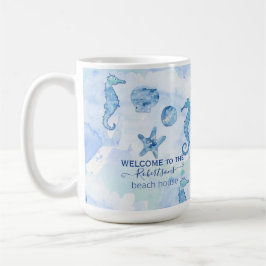 Snäckorna Beach Seahorse Starfish Välkomstfamilj Kaffemugg