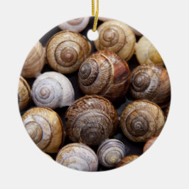 Snäckorna snigel julgransprydnad keramik
