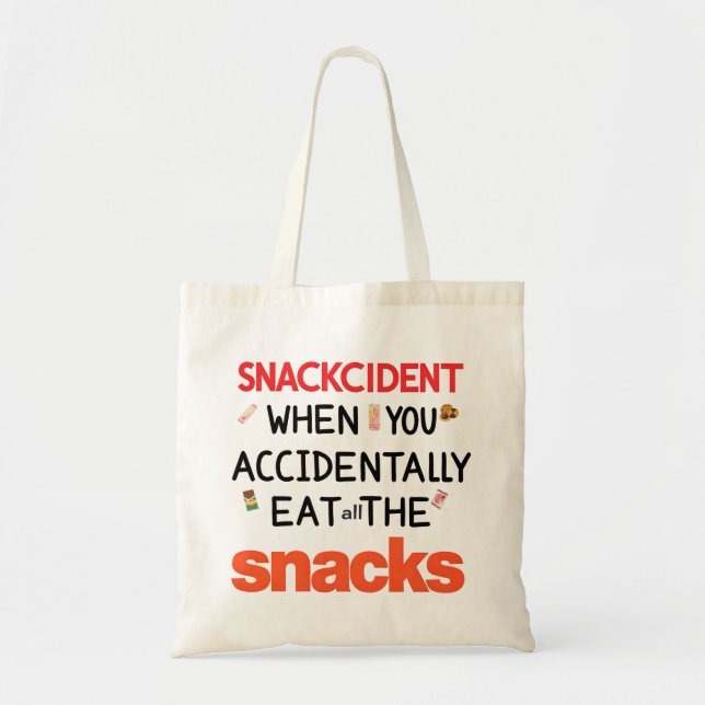 "Snackplop Tote Bag,matsoffert Tygkasse (Framsidan)