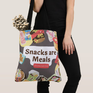 Snacks är Måltider Tote Bag - Lustigt vardagligt k Tygkasse