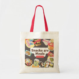 Snacks är Måltider Tote Bag - Lustigt vardagligt k Tygkasse