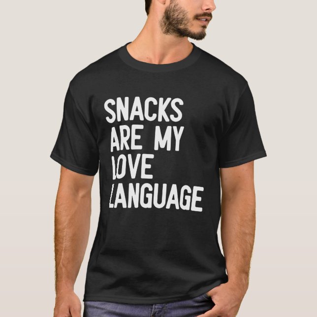 Snacks är min Kärlek-språkliga retro Groovy som sä T Shirt (Framsida)