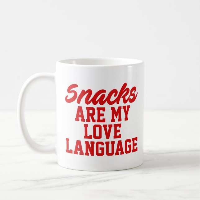 Snacks är mitt Kärlek språk Kaffemugg (Vänster)