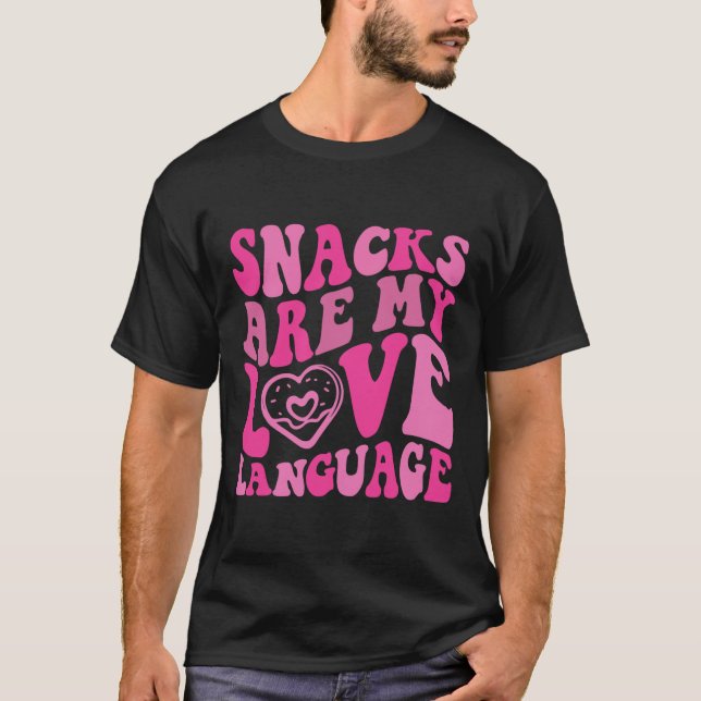 Snacks är mitt Kärlek-språk Småbarn Funny Valentin T Shirt (Framsida)