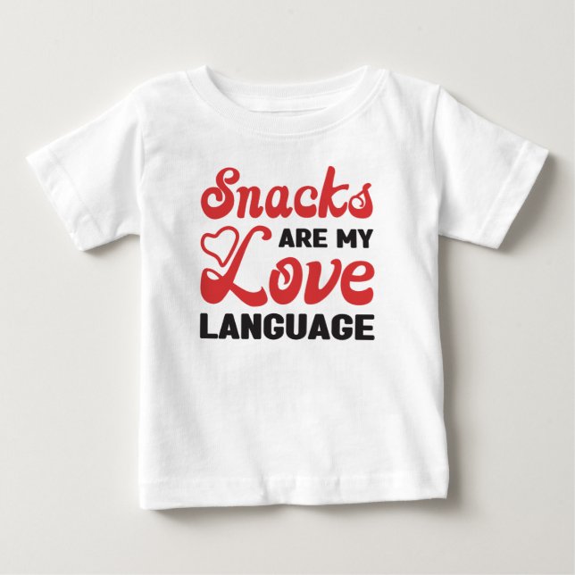 Snacks är mitt Kärlek-språk, Snacks Älskare T Shirt (Framsida)