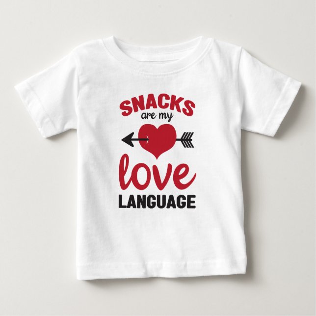 Snacks är mitt Kärlek-språk, Snacks Älskare T Shirt (Framsida)