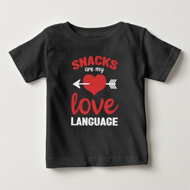 Snacks är mitt Kärlek-språk, Snacks Älskare T Shirt (Framsida)