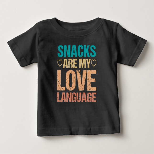 Snacks är mitt Kärlek-språk, Snacks Älskare T Shirt (Framsida)