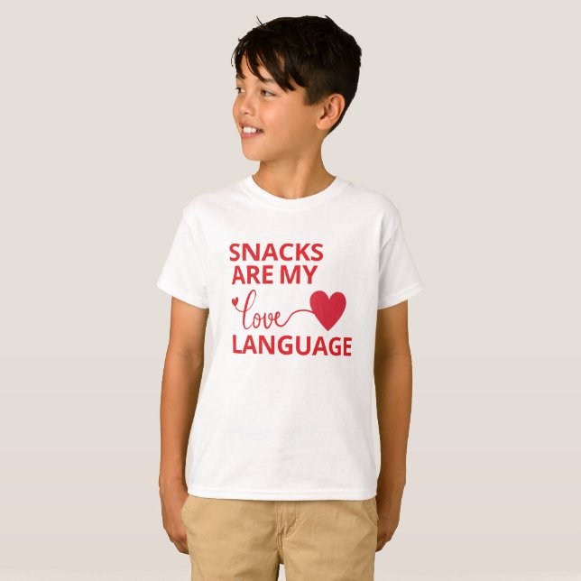 Snacks är mitt Kärlek språk T Shirt (Hel framsida)