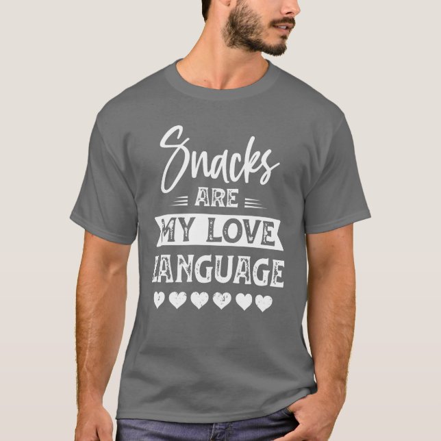 Snacks är mitt kärleksspråk Kärlekspresent retro T Shirt (Framsida)