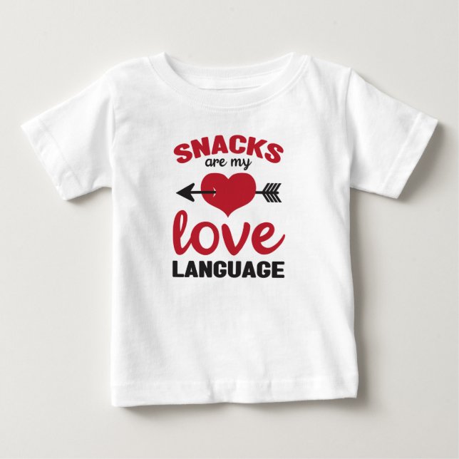 Snacks är mitt kärleksspråk, snacksälskare t shirt (Framsida)