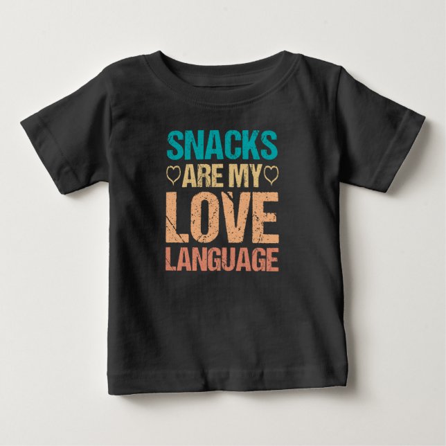 Snacks är mitt kärleksspråk, snacksälskare t shirt (Framsida)