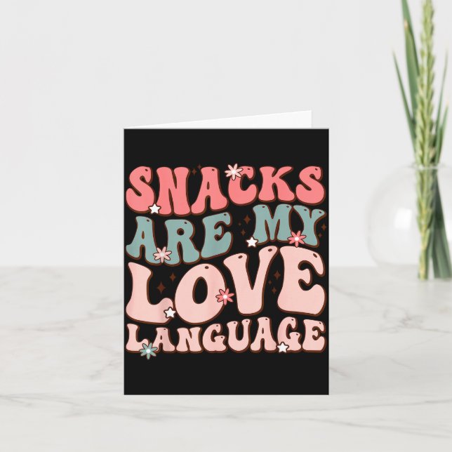 Snacks Are My Love Language Valentine Day Kids Boy Kort (Framsida)