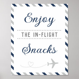 Snacks Food Bord Travel Airplane Party Poster